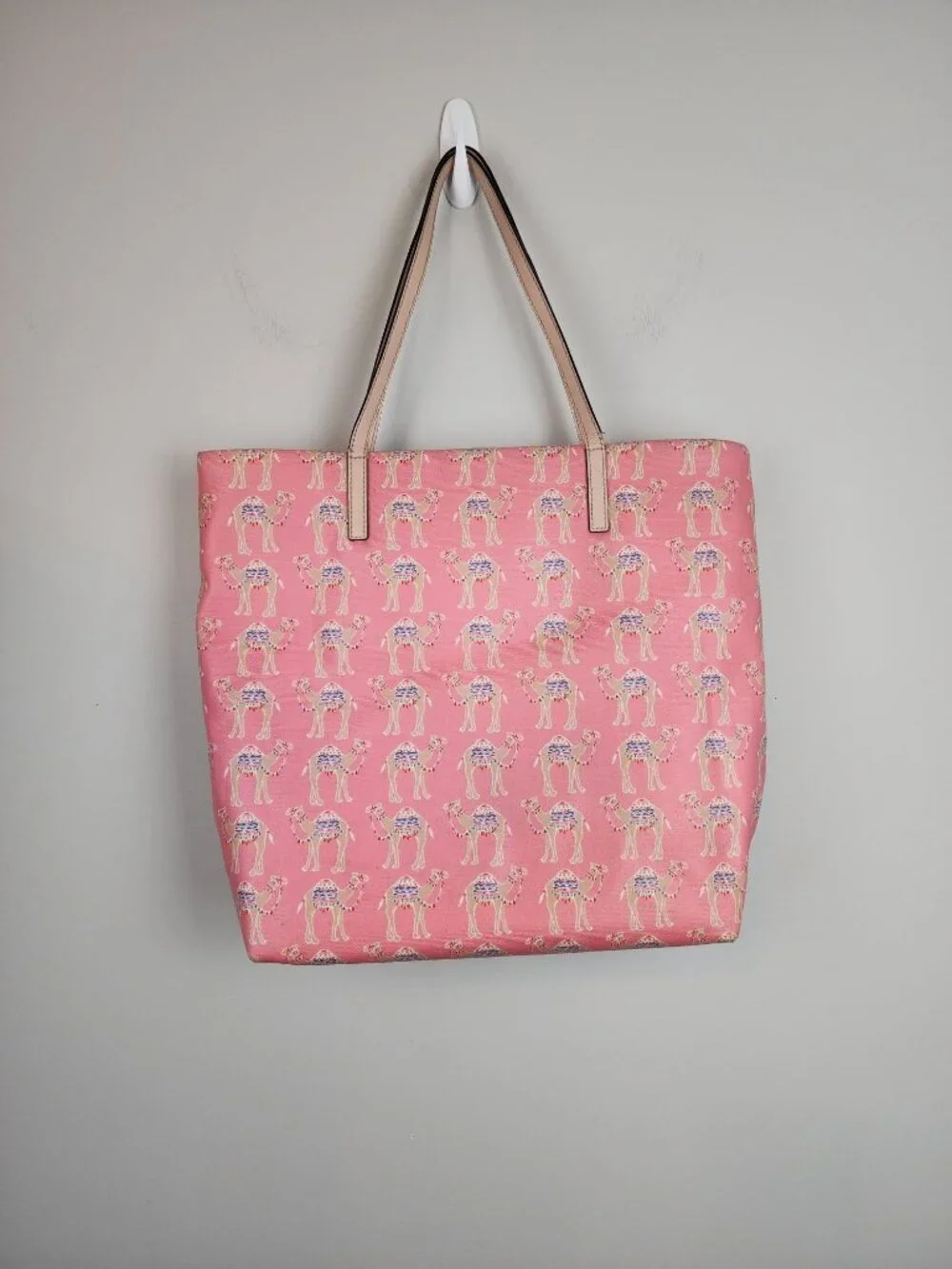 ! As Is ! Kate Spade Spice Things Up Camel Print Shopper Tote Bag DIY Repair